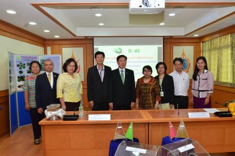 Thailand Institute of Nuclear Technology (Public Organization) (TINT) and Department of Agriculture (DOA) signing of a joint memorandum (MOU) works in research for the Bactrocera dorsalis Hendel to reducing an insects of industrial area.